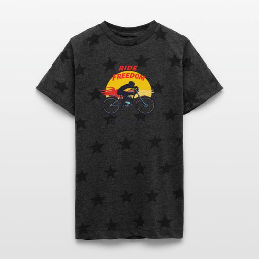 bike silhouette with colorful motion trails