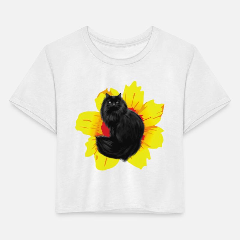 black cat with flower