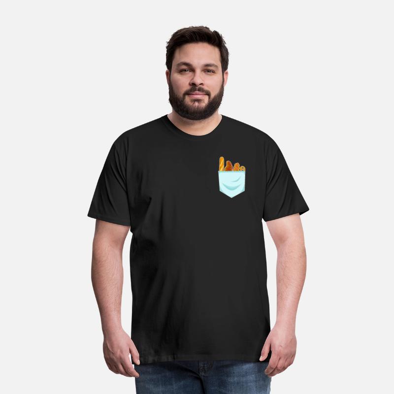 Bread baguette breakfast in shirt pocket chest bag