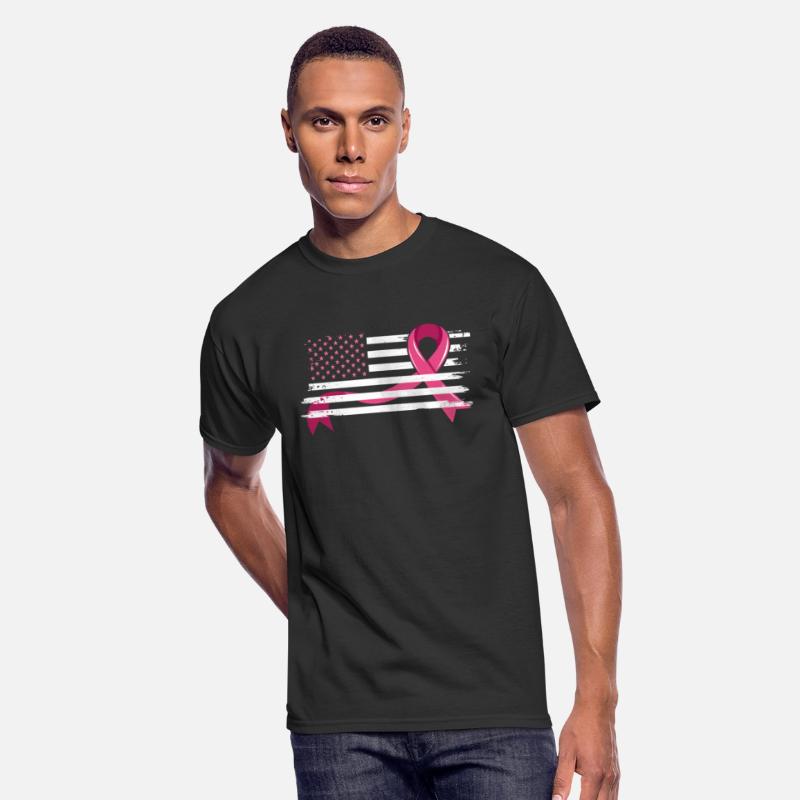 Breast Cancer Awareness American Flag Pink Ribbon