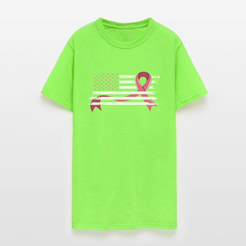 Breast Cancer Awareness American Flag Pink Ribbon