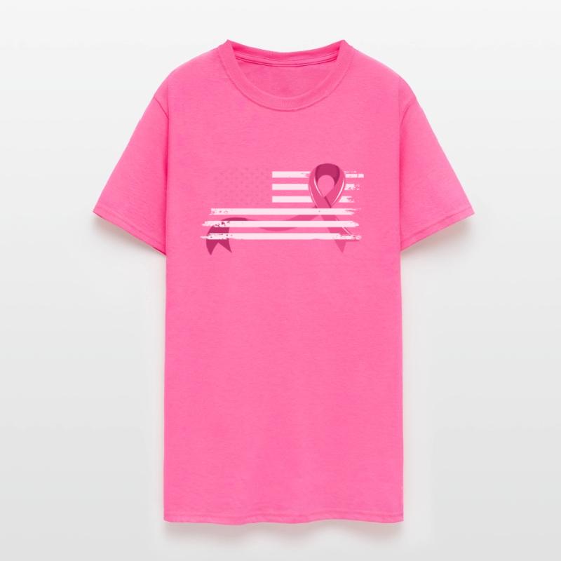 Breast Cancer Awareness American Flag Pink Ribbon