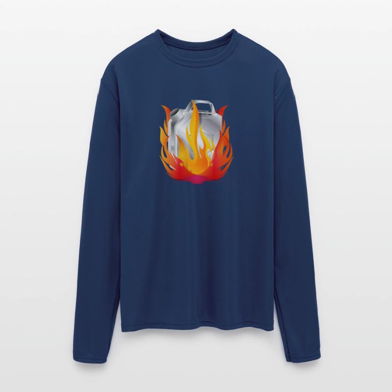 Burning chrome gas can in retro style