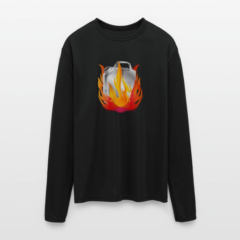 Burning chrome gas can in retro style