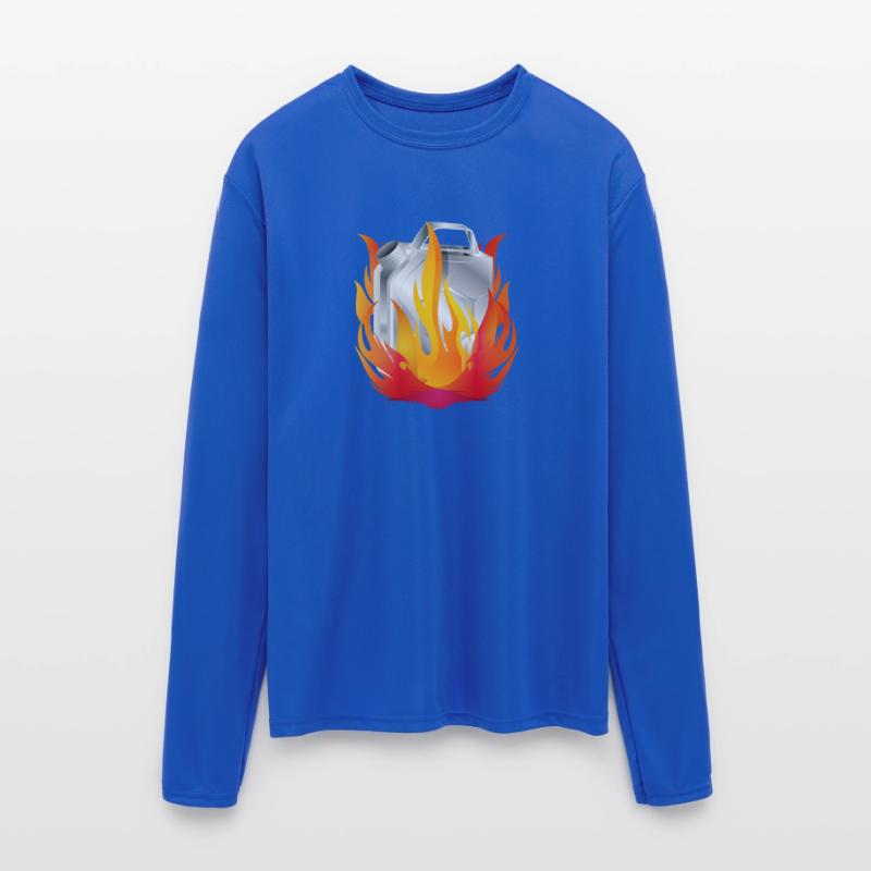 Burning chrome gas can in retro style