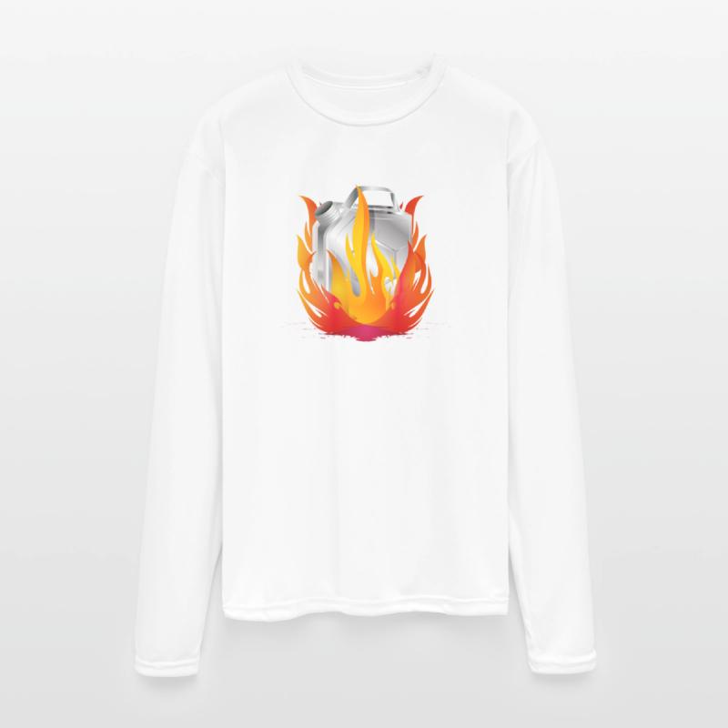 Burning chrome gas can in retro style