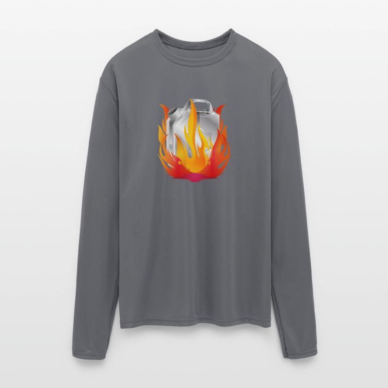 Burning chrome gas can in retro style