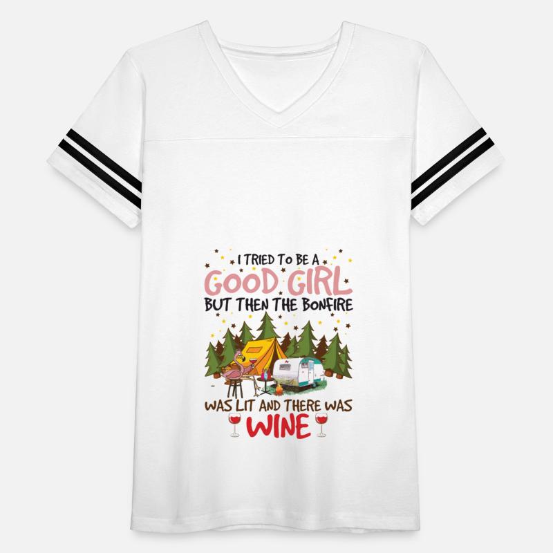 Camping Flamingo Girl Bonfire Was Lit