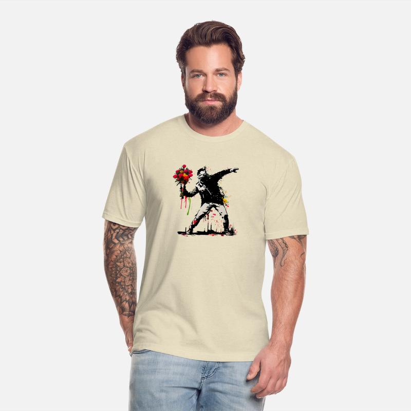 Captivating Banksy-Inspired Artwork: Man Flowers o