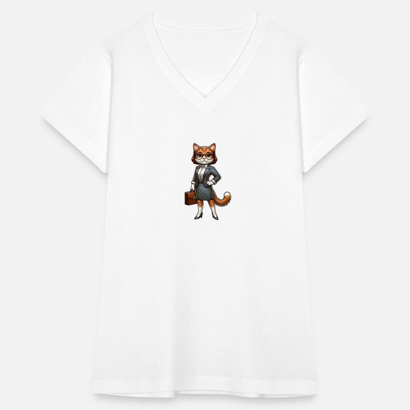 Cat in Businesswoman's Attire