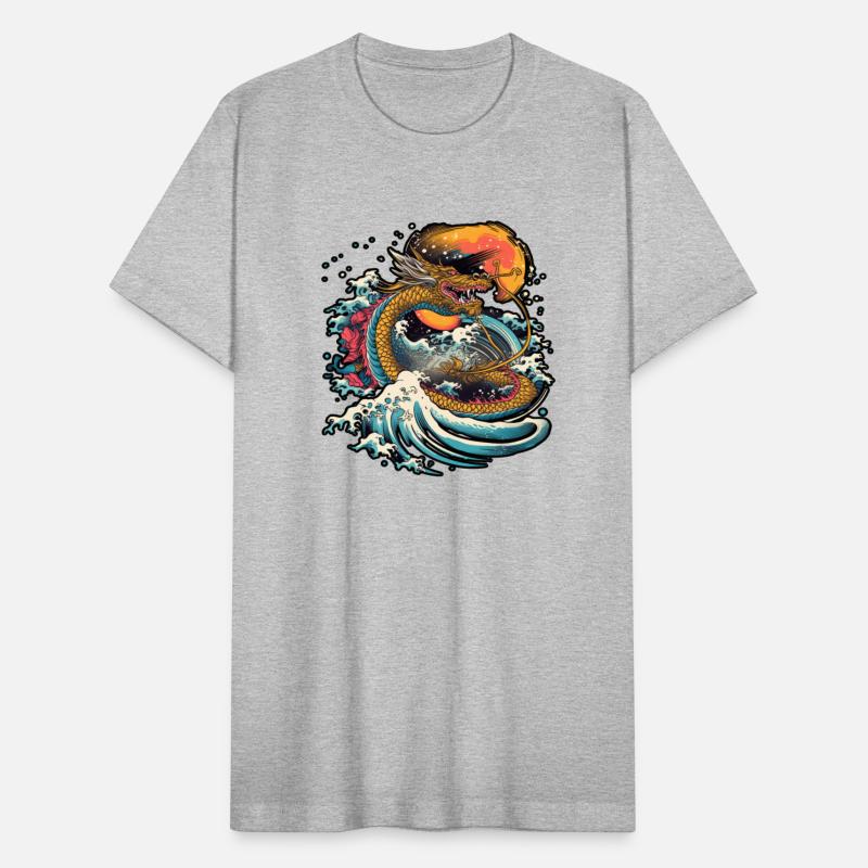 Chinese dragon emerging from water