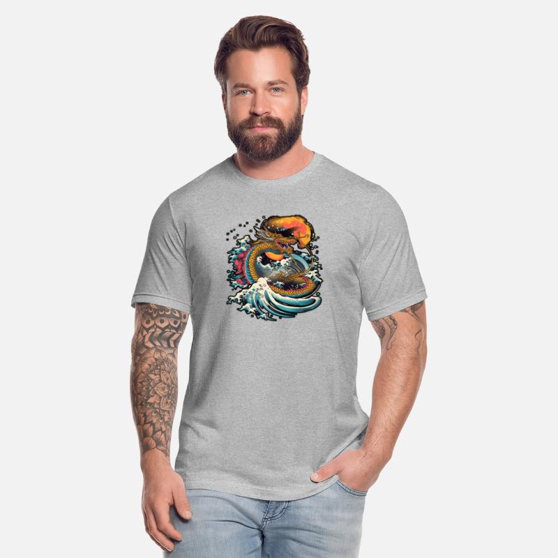 Chinese dragon emerging from water