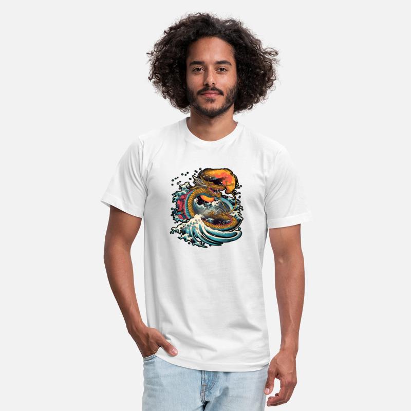 Chinese dragon emerging from water