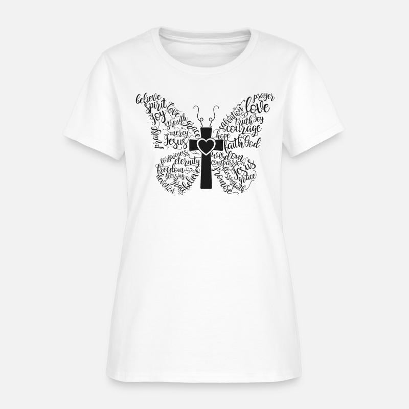 Christian design: butterfly words