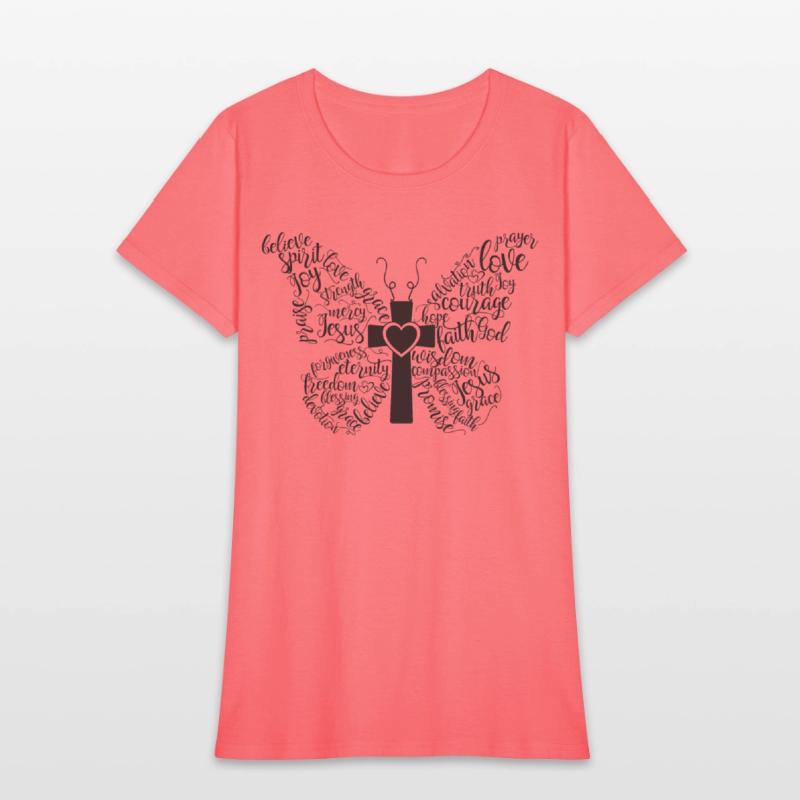 Christian design: butterfly words