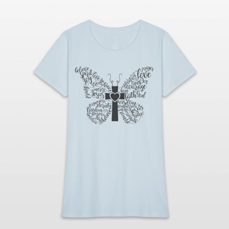 Christian design: butterfly words