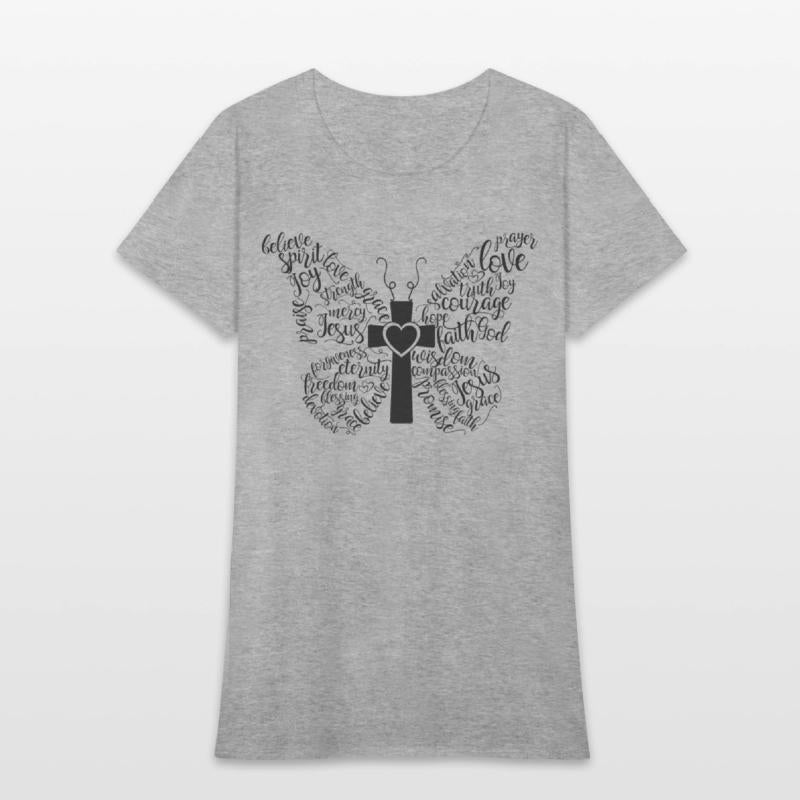 Christian design: butterfly words