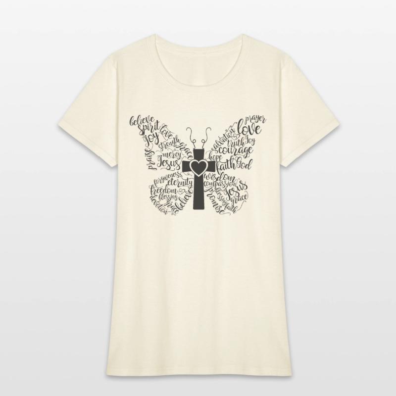 Christian design: butterfly words