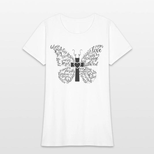 Christian design: butterfly words