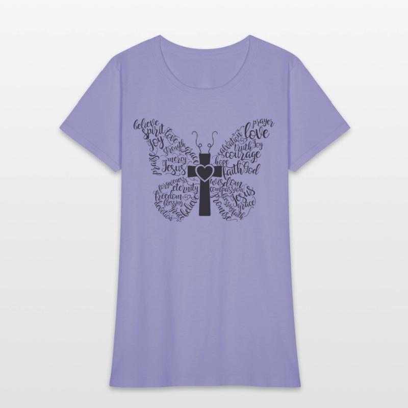 Christian design: butterfly words