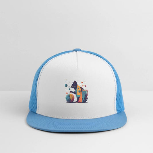 Colorful Cat playing with Wool Ball