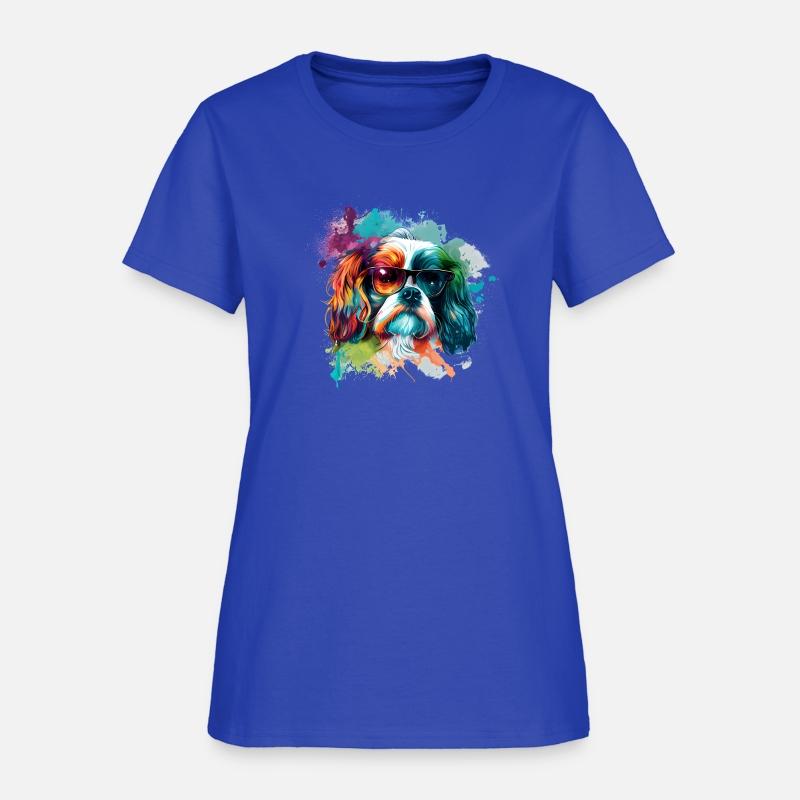 Colorful cool cavalier king charles spaniel dog