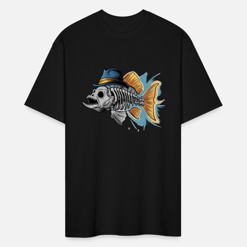 Colorful Funky Fish Bones Illustration for a Fish