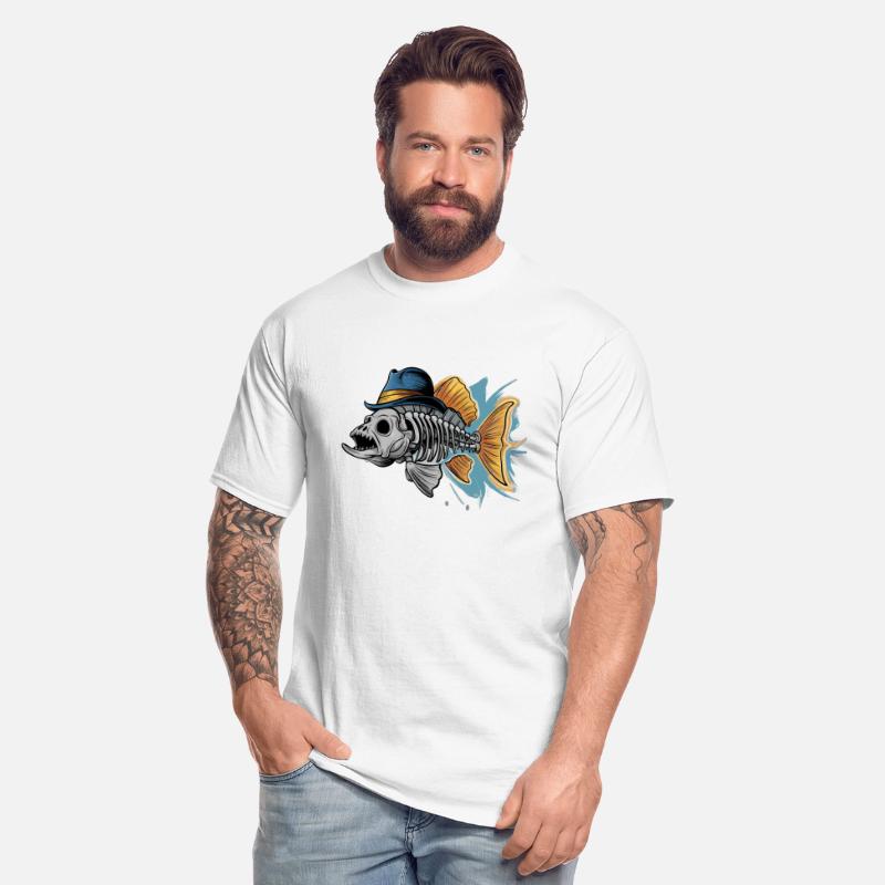 Colorful Funky Fish Bones Illustration for a Fish