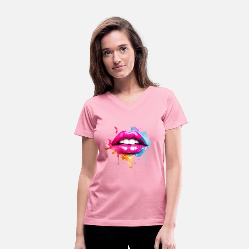 Colorful Lips Kissing Mouth Woman Face Gift Idea