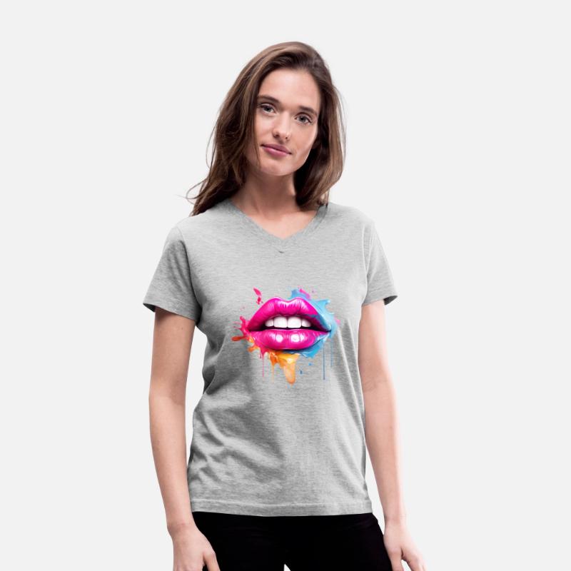 Colorful Lips Kissing Mouth Woman Face Gift Idea