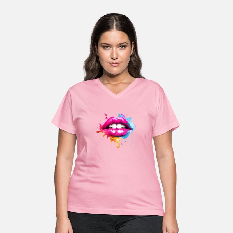 Colorful Lips Kissing Mouth Woman Face Gift Idea