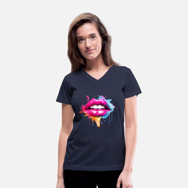Colorful Lips Kissing Mouth Woman Face Gift Idea
