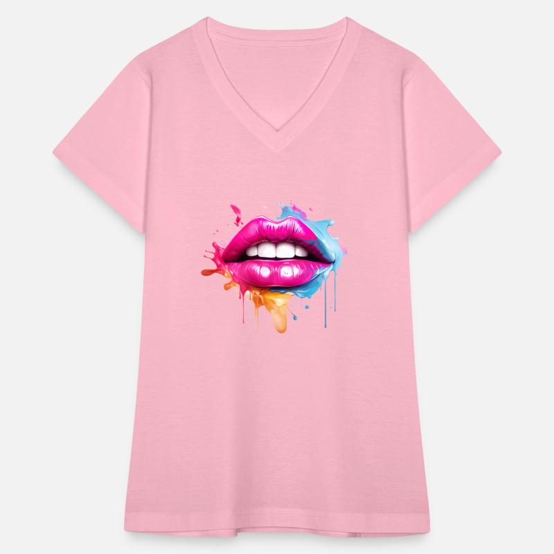 Colorful Lips Kissing Mouth Woman Face Gift Idea