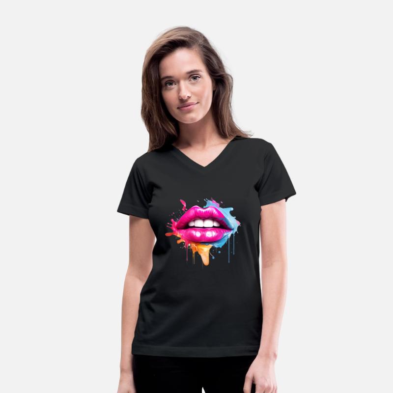 Colorful Lips Kissing Mouth Woman Face Gift Idea