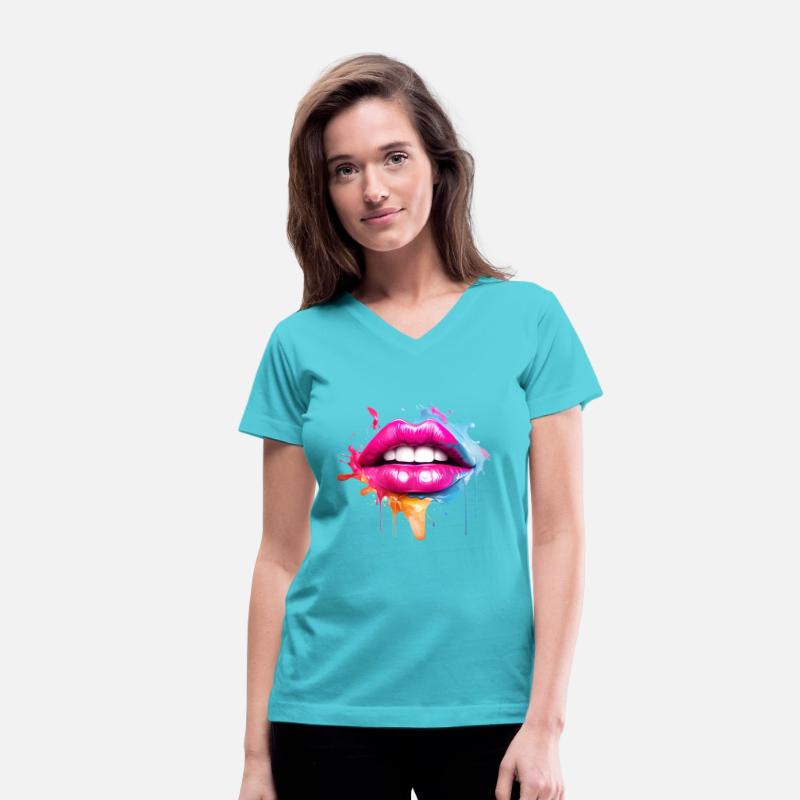 Colorful Lips Kissing Mouth Woman Face Gift Idea