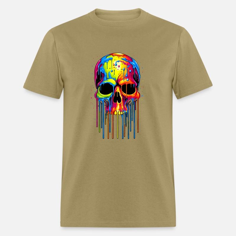 Colorful Skull Rippling with Colorful Painting, in