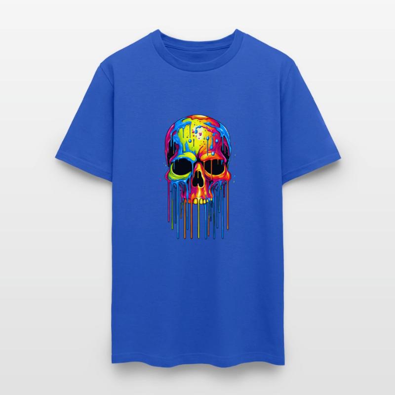 Colorful Skull Rippling with Colorful Painting, in