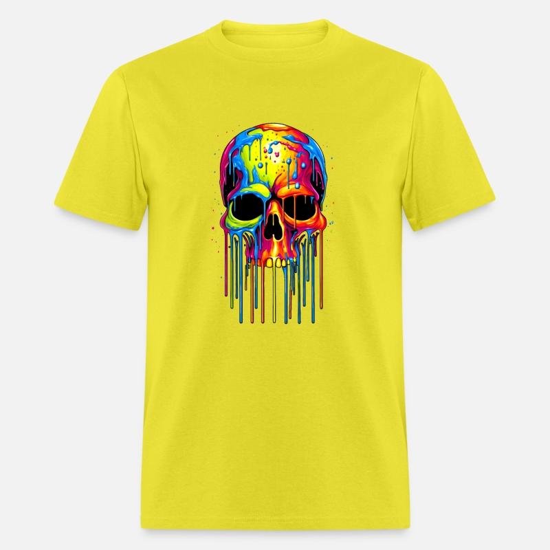 Colorful Skull Rippling with Colorful Painting, in