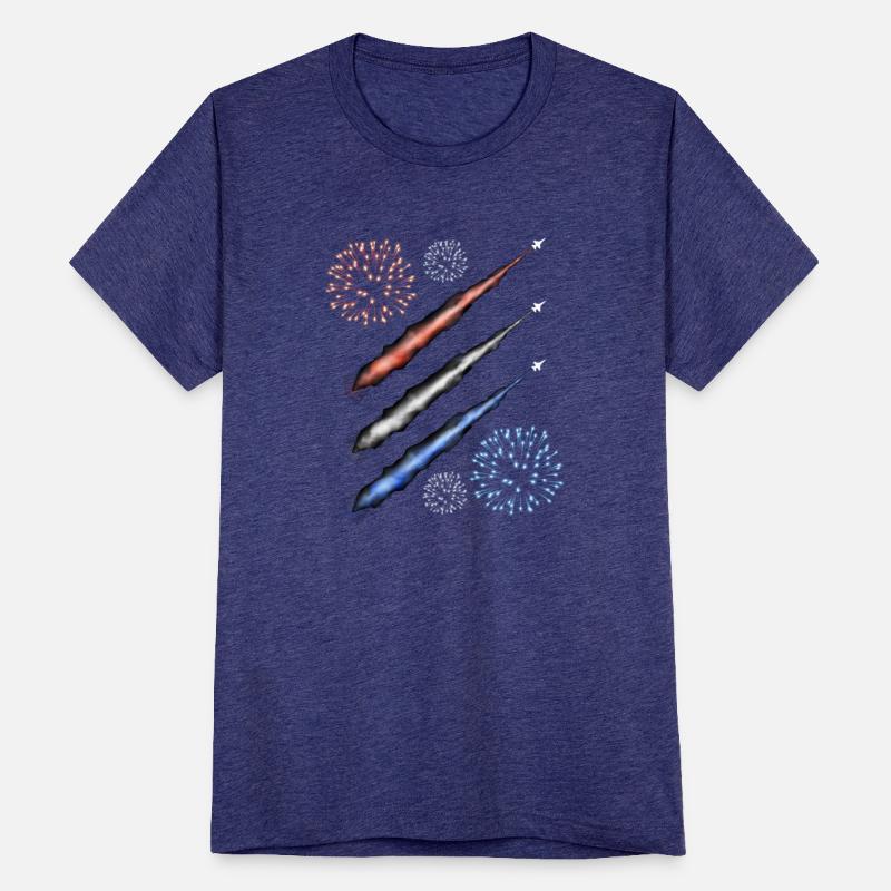 Contrail and Fireworks - Red White and Blue