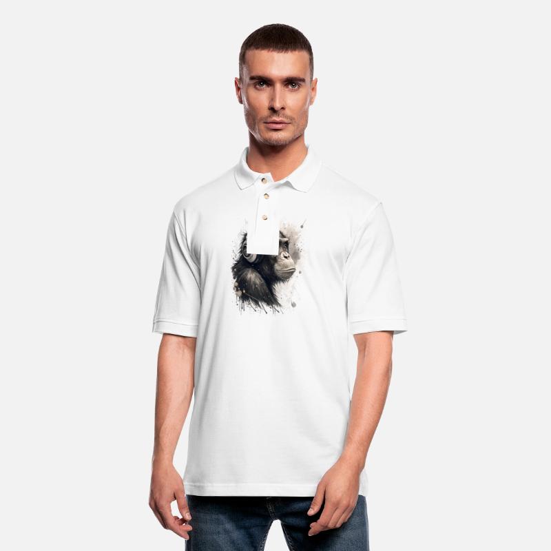 Cool chimpanzee wearing headphones