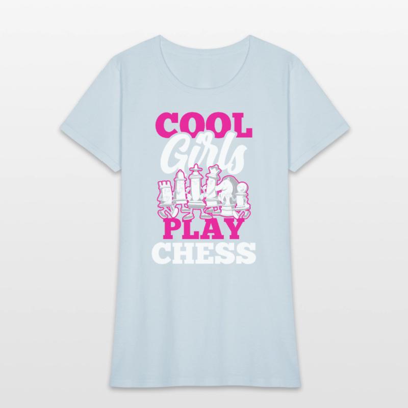 Cool Girls Play Chess Match Player Hobby Lover