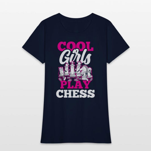 Cool Girls Play Chess Match Player Hobby Lover