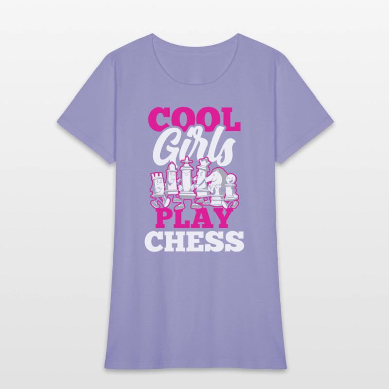 Cool Girls Play Chess Match Player Hobby Lover