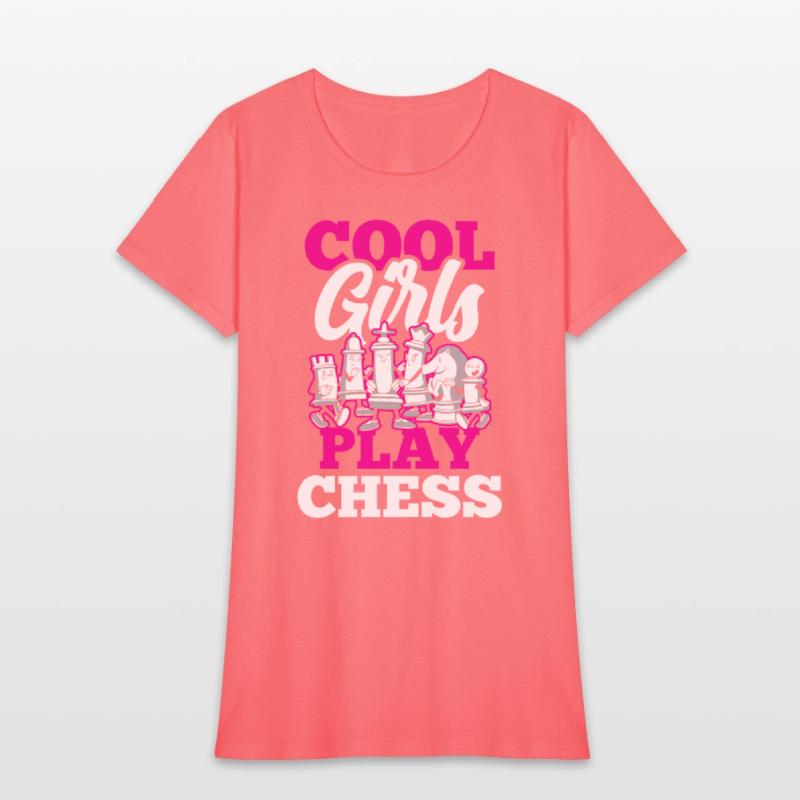 Cool Girls Play Chess Match Player Hobby Lover