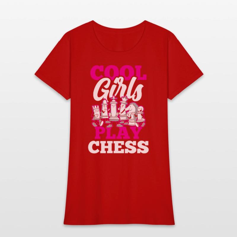 Cool Girls Play Chess Match Player Hobby Lover
