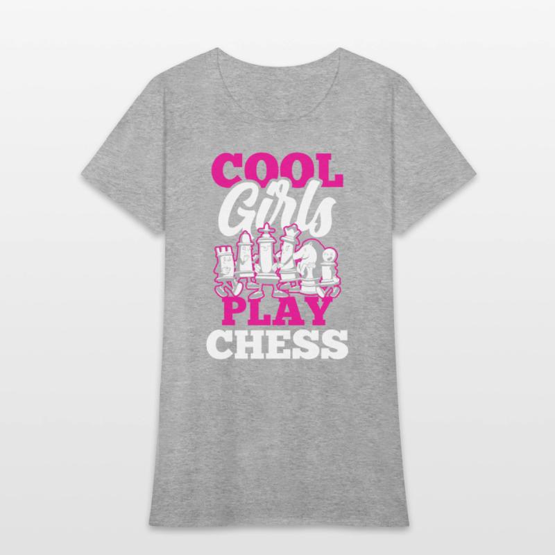Cool Girls Play Chess Match Player Hobby Lover