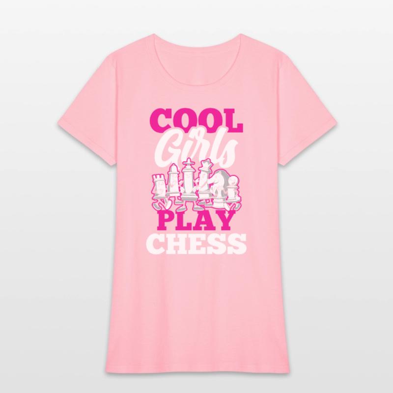 Cool Girls Play Chess Match Player Hobby Lover