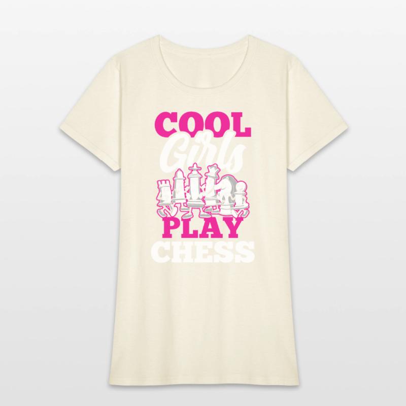 Cool Girls Play Chess Match Player Hobby Lover