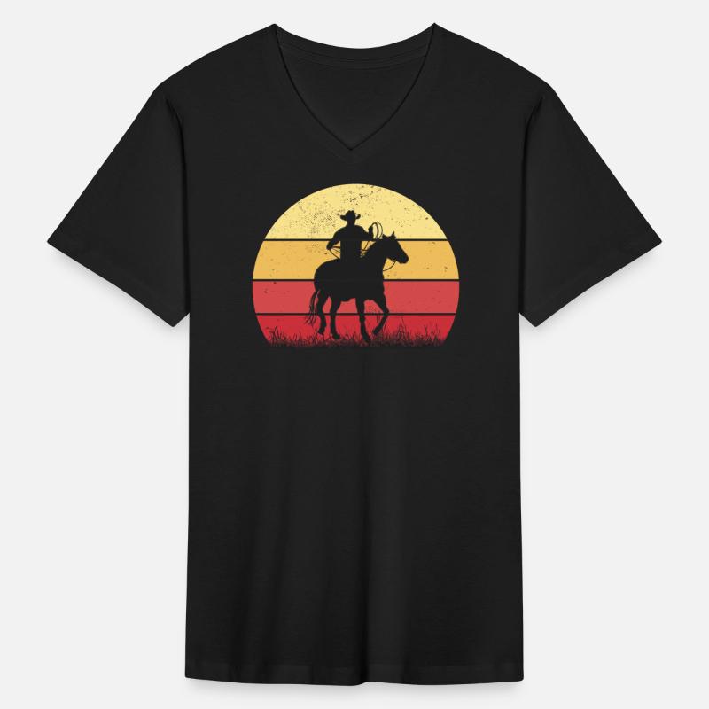 Cowboy Riding a Horse Vintage Sunset Horse Lover