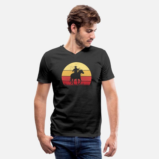 Cowboy Riding a Horse Vintage Sunset Horse Lover